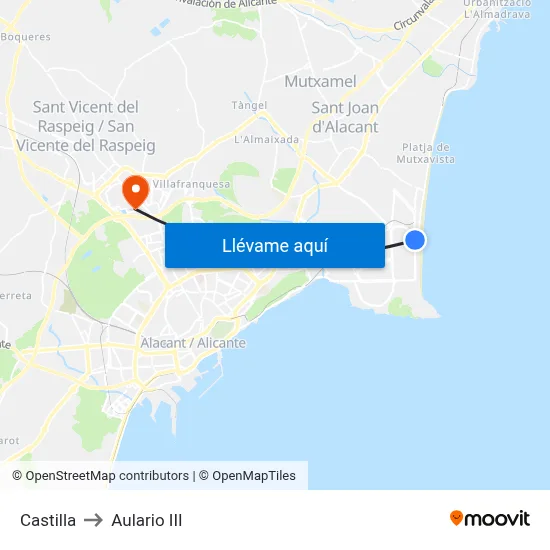 Castilla to Aulario III map