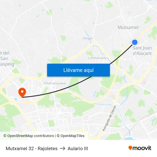 Mutxamel 32 - Rajoletes to Aulario III map
