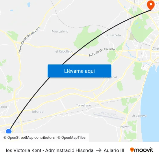 Ies Victoria Kent - Adminstració Hisenda to Aulario III map