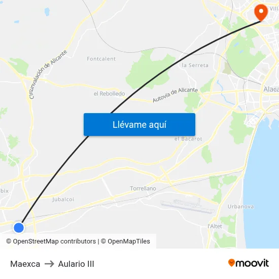 Maexca to Aulario III map