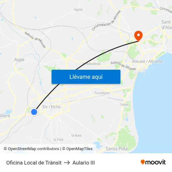 Oficina Local de Trànsit to Aulario III map