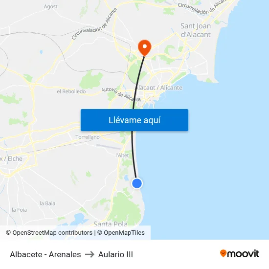 Albacete - Arenales to Aulario III map