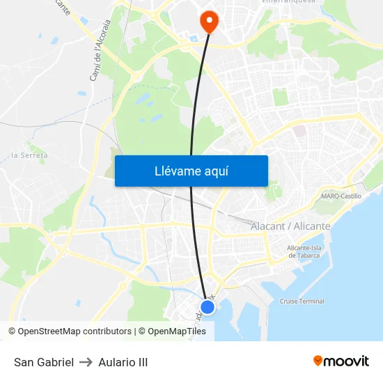 San Gabriel to Aulario III map