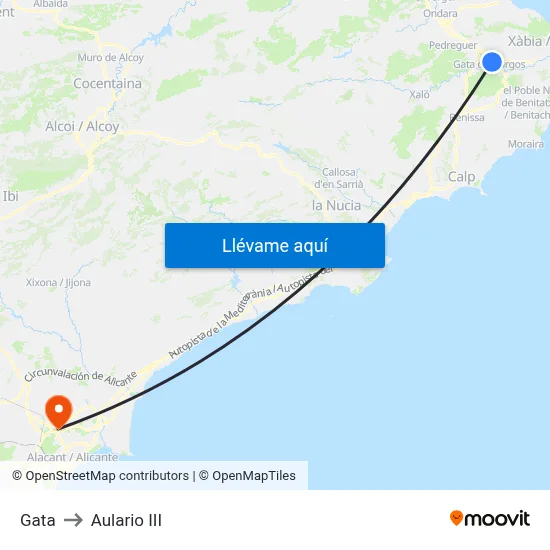 Gata to Aulario III map