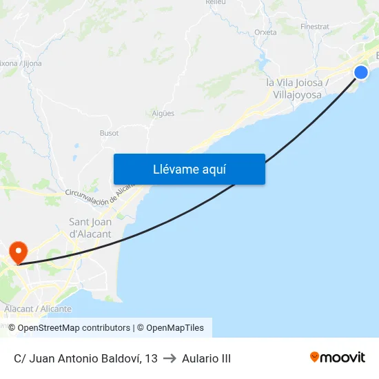 C/ Juan Antonio Baldoví, 13 to Aulario III map