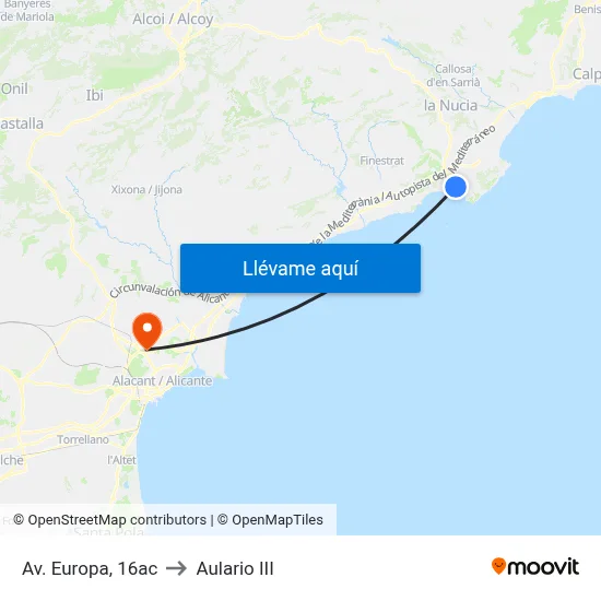 Av. Europa, 16ac to Aulario III map