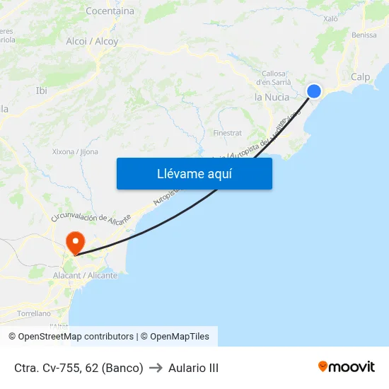 Ctra. Cv-755, 62 (Banco) to Aulario III map