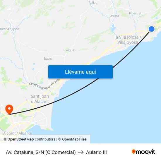 Av. Cataluña, S/N (C.Comercial) to Aulario III map
