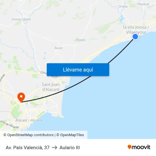 Av. País Valencià, 37 to Aulario III map