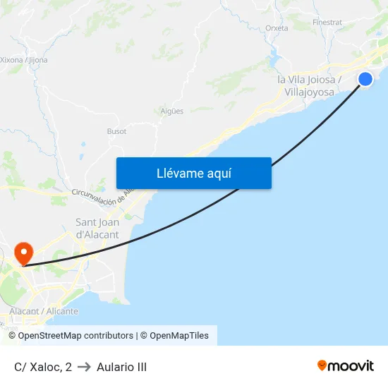 C/ Xaloc, 2 to Aulario III map