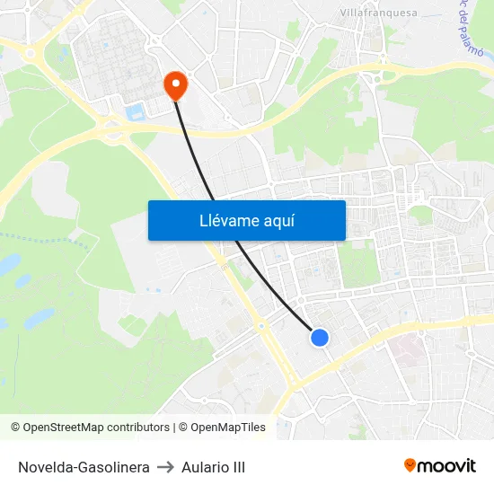 Novelda-Gasolinera to Aulario III map