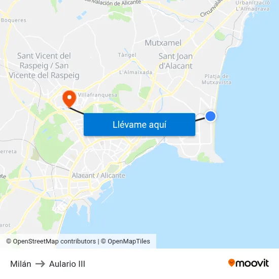 Milán to Aulario III map