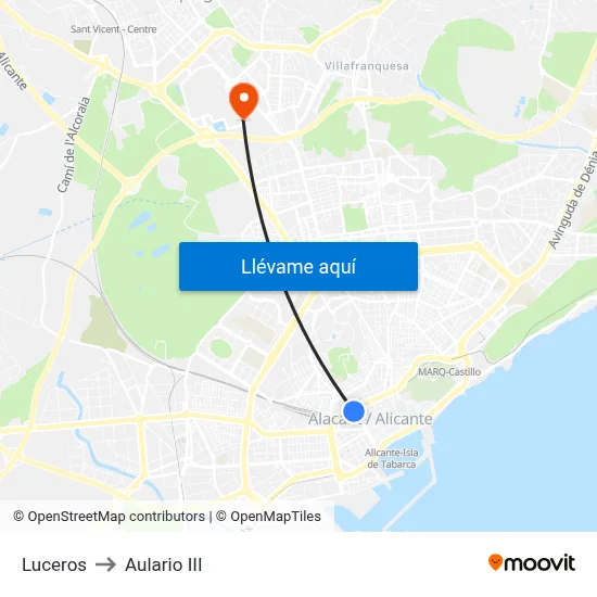 Luceros to Aulario III map
