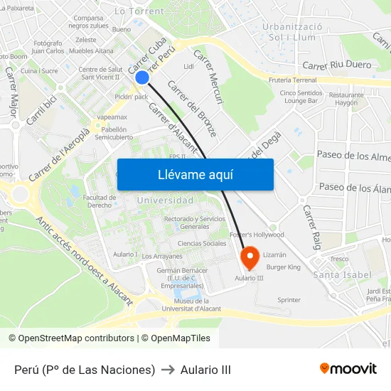 Perú (Pº de Las Naciones) to Aulario III map
