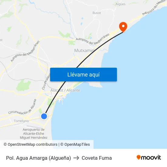 Pol. Agua Amarga (Algueña) to Coveta Fuma map