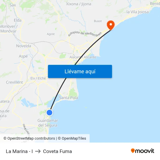 La Marina - I to Coveta Fuma map