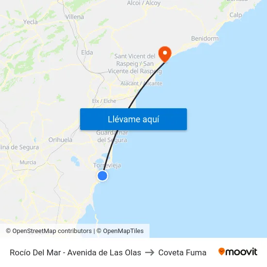 Rocío Del Mar - Avenida de Las Olas to Coveta Fuma map