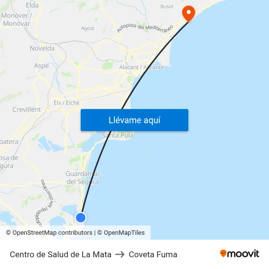 Centro de Salud de La Mata to Coveta Fuma map