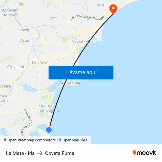 La Mata - Ida to Coveta Fuma map