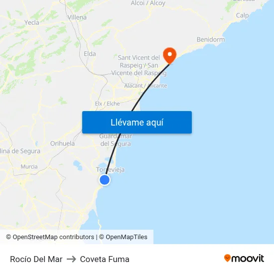 Rocío Del Mar to Coveta Fuma map
