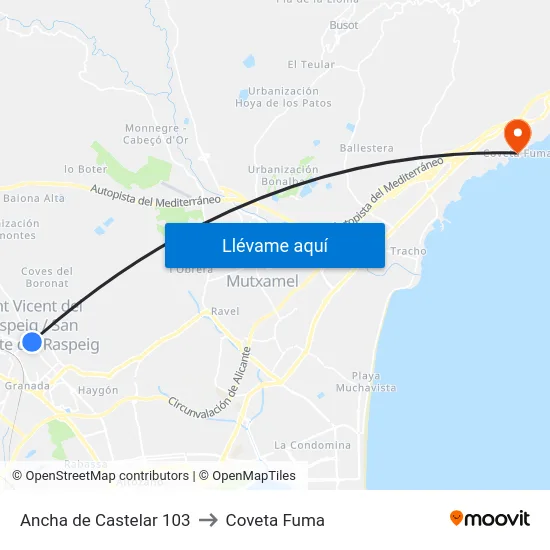Ancha de Castelar 103 to Coveta Fuma map