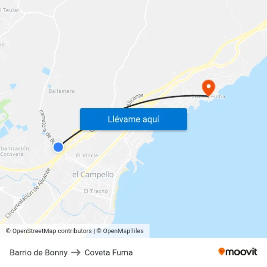 Barrio de Bonny to Coveta Fuma map