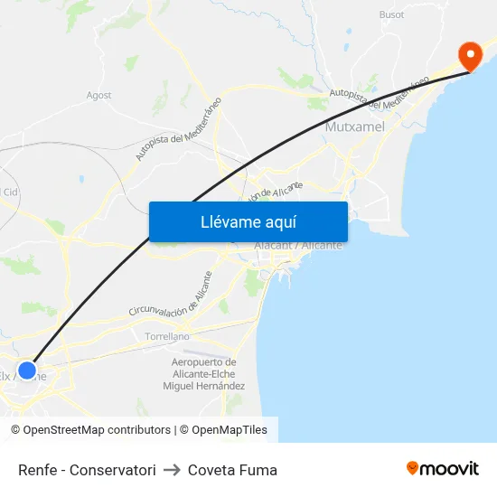 Renfe - Conservatori to Coveta Fuma map