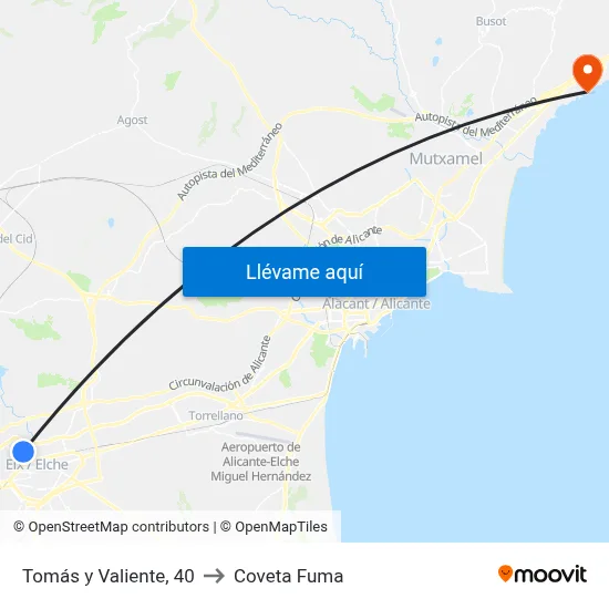 Tomás y Valiente, 40 to Coveta Fuma map