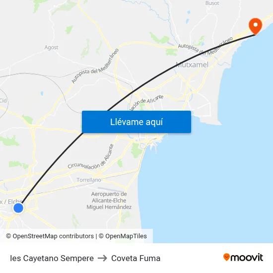 Ies Cayetano Sempere to Coveta Fuma map