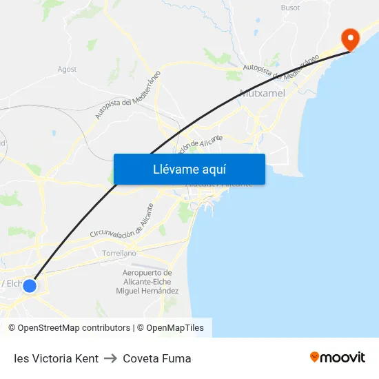 Ies Victoria Kent to Coveta Fuma map