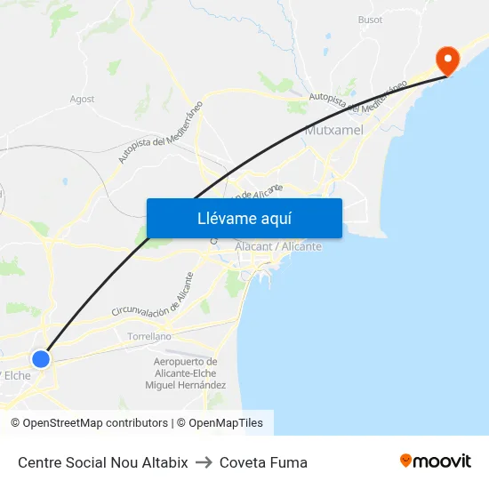 Centre Social Nou Altabix to Coveta Fuma map