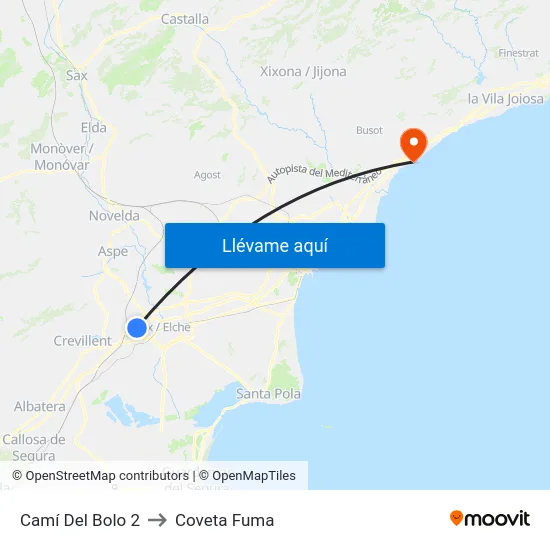 Camí Del Bolo 2 to Coveta Fuma map
