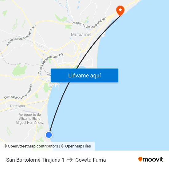 San Bartolomé Tirajana 1 to Coveta Fuma map