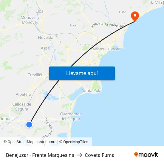 Benejuzar - Frente Marquesina to Coveta Fuma map