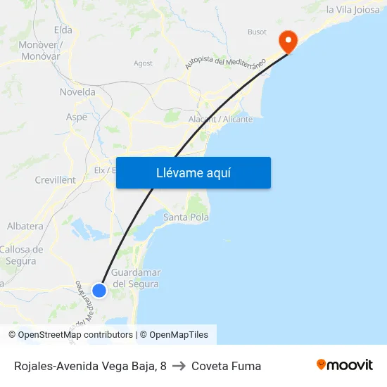 Rojales-Avenida Vega Baja, 8 to Coveta Fuma map