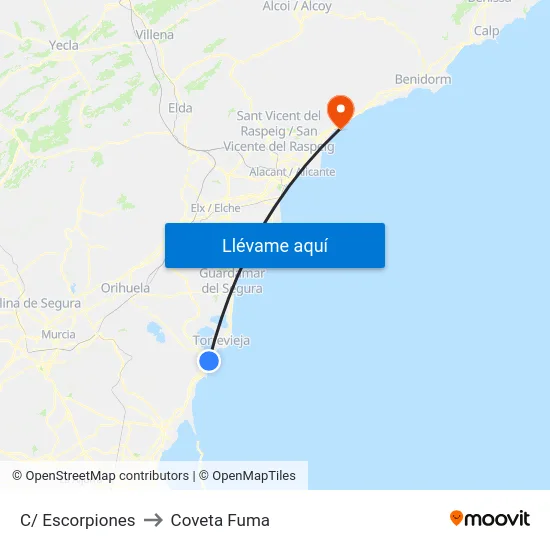 C/ Escorpiones to Coveta Fuma map