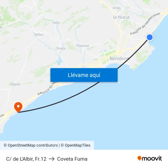 C/ de L'Albir, Fr.12 to Coveta Fuma map