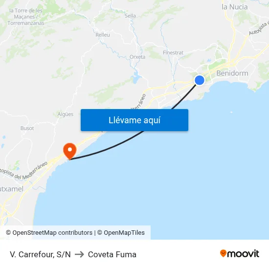 V. Carrefour, S/N to Coveta Fuma map