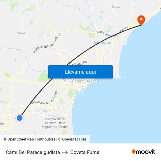 Camí Del Paracaigudista to Coveta Fuma map