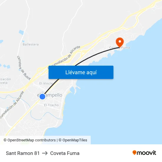 Sant Ramon 81 to Coveta Fuma map