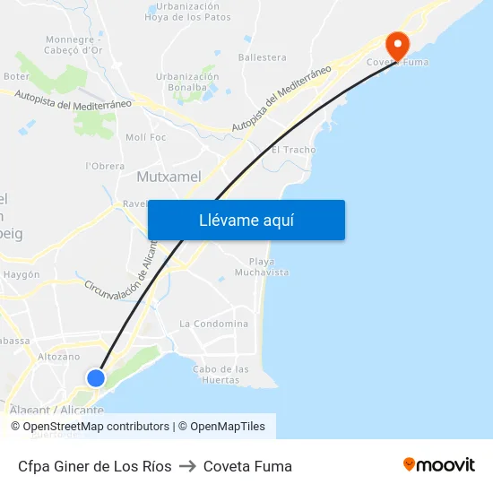 Cfpa Giner de Los Ríos to Coveta Fuma map