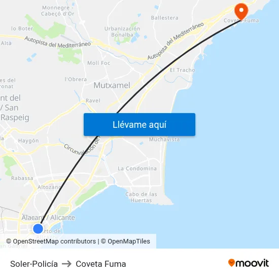 Soler-Policía to Coveta Fuma map