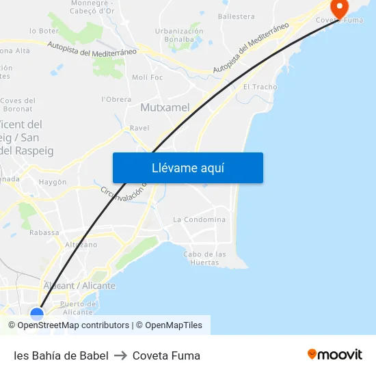 Ies Bahía de Babel to Coveta Fuma map