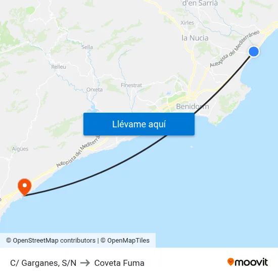 C/ Garganes, S/N to Coveta Fuma map