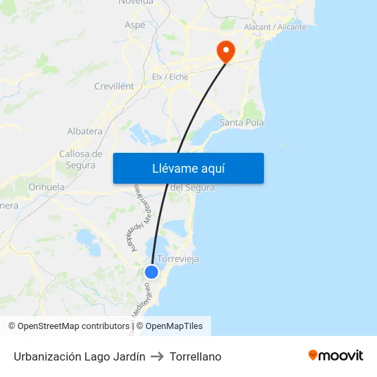 Urbanización Lago Jardín to Torrellano map