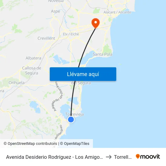 Avenida Desiderio Rodríguez - Los Amigos - Vuelta to Torrellano map