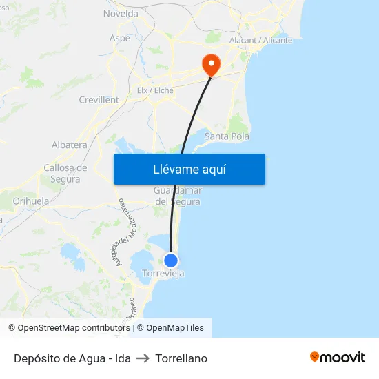 Depósito de Agua - Ida to Torrellano map