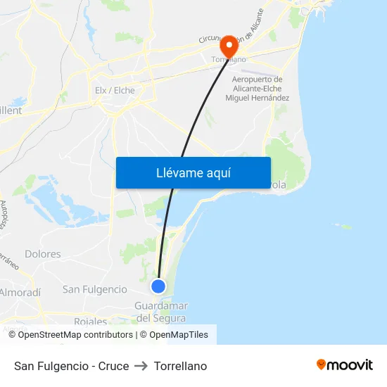 San Fulgencio - Cruce to Torrellano map