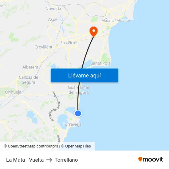 La Mata - Vuelta to Torrellano map