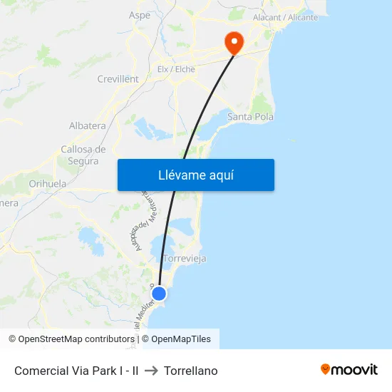 Comercial Via Park I - II to Torrellano map